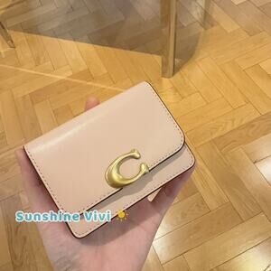 NWT Coach Bandit Card Case Cream Luxe refined calf leather CH825